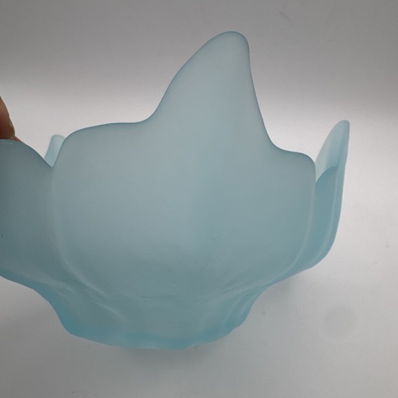 Viking Epic Lotus Blossom Bowl Blue Frost Vintage Glass MCM Mid Century Modern - Picture 3 of 9